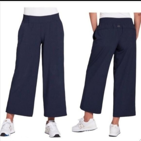 Calia Navy Blue Journey Wide Leg Cropped Pants Size‎ Med - Picture 1 of 6